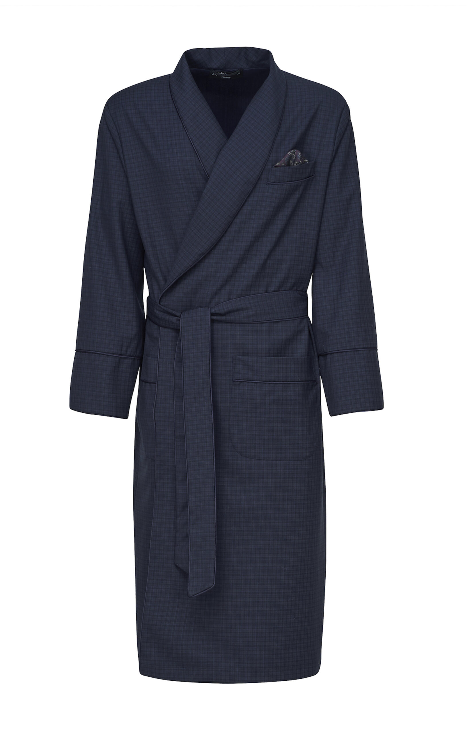 Morgenmantel in Navy Karo